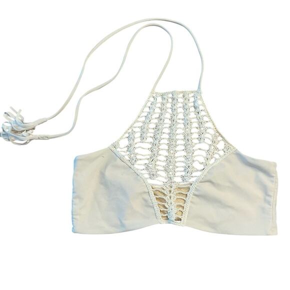 Acacia Panama Crochet Halter Bikini Top Swim High Neck Boho Mermaid Large - Picture 3 of 8